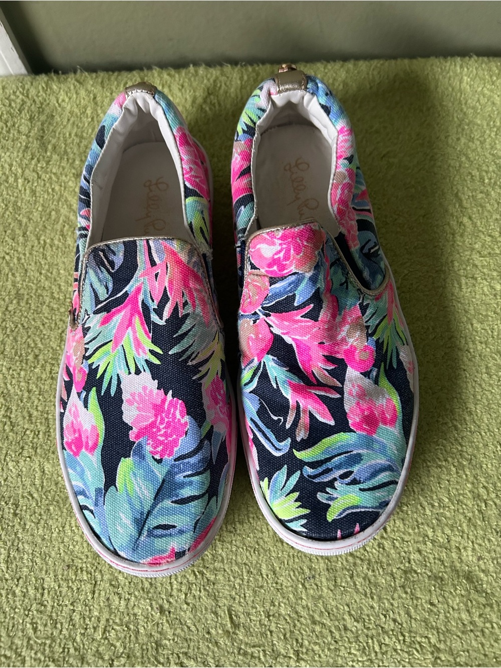 Lilly Pulitzer Women’s Floral Slip-On Sneakers - Navy Pink Multi